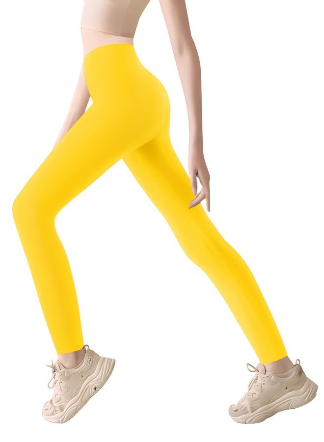 Gnainach Girls Athletic Leggings Size 8-9 Years Old Gold Comfortable Elastic Compression Yoga Pants for Kids Workout Jazz - Image 2